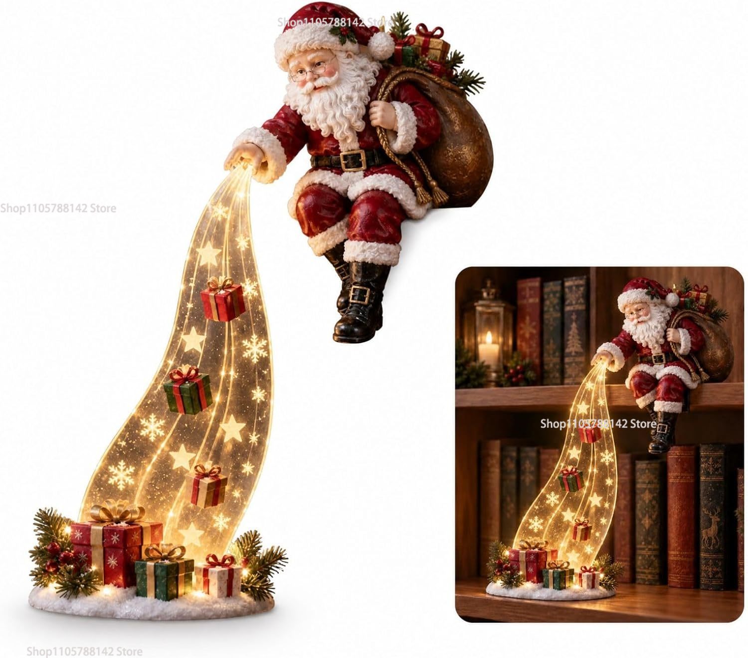 Lighting Christmas Decor - Christmas Shelf-Edge Lighted Scene Decor,Customized Home